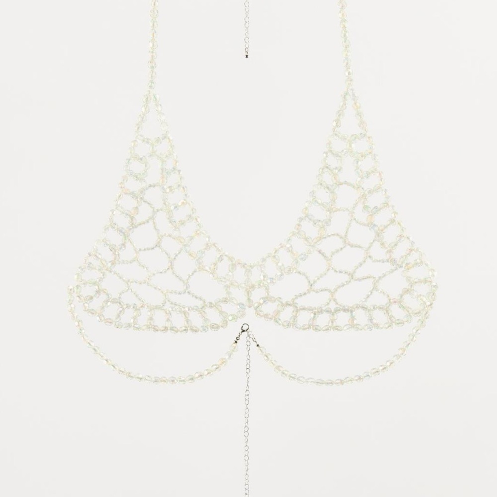 Zara BEADED TRIANGLE BRALETTE. WOW